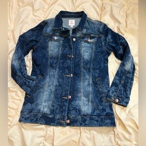 LuLaRoe Blue Floral Jean Jacket